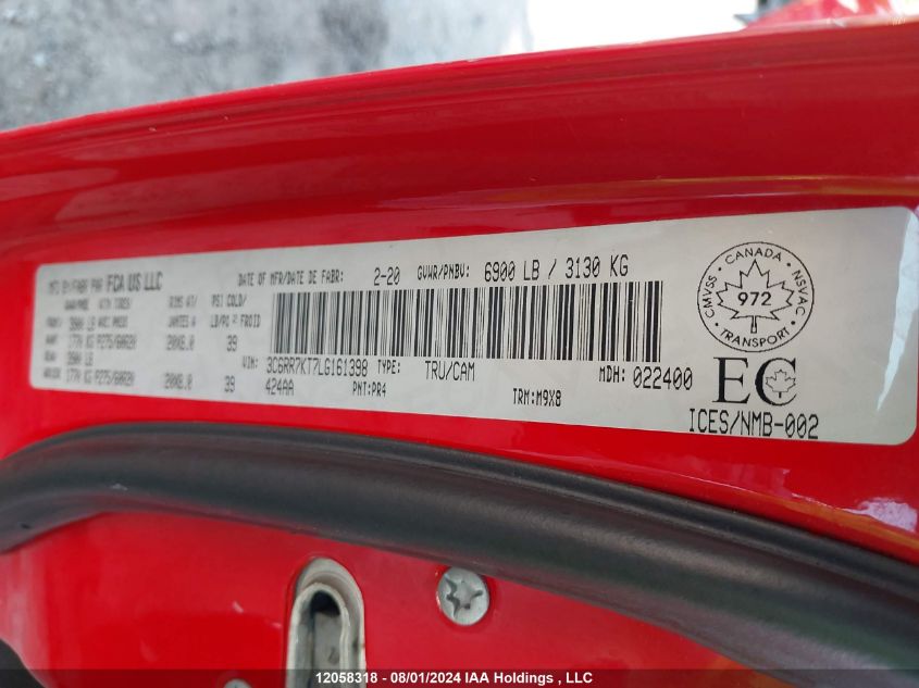 2020 Ram 1500 Classic St VIN: 3C6RR7KT7LG161398 Lot: 12058318