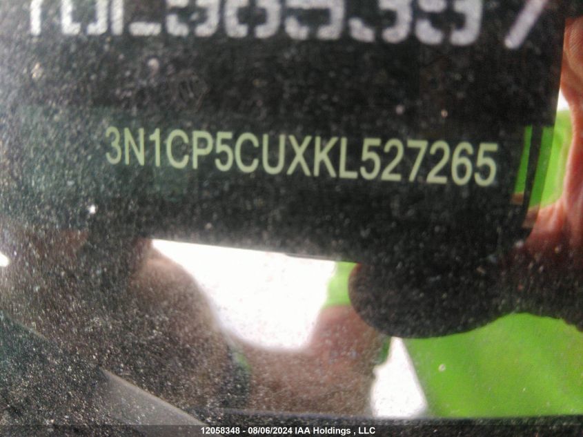 2019 Nissan Kicks VIN: 3N1CP5CUXKL527265 Lot: 12058348