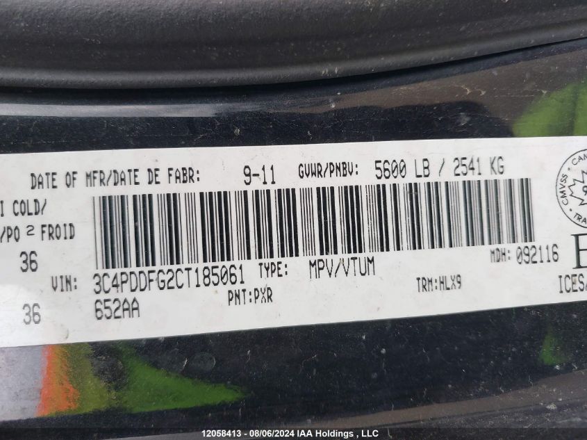 2012 Dodge Journey R/T VIN: 3C4PDDFG2CT185061 Lot: 12058413