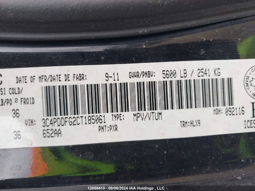 2012 Dodge Journey R/T VIN: 3C4PDDFG2CT185061 Lot: 12058413