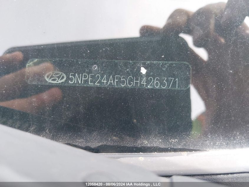 2016 Hyundai Sonata Se VIN: 5NPE24AF5GH426371 Lot: 12058420