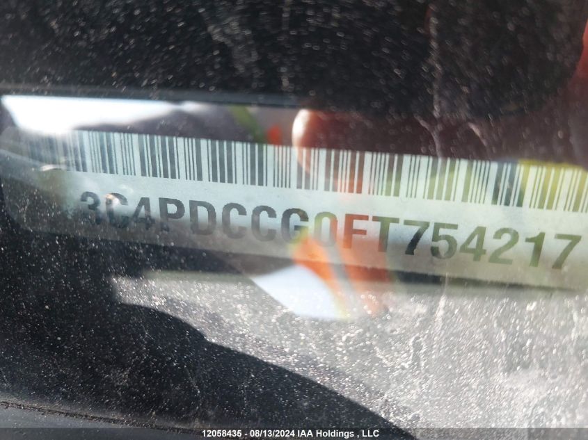 2015 Dodge Journey Sxt VIN: 3C4PDCCG0FT754217 Lot: 12058435