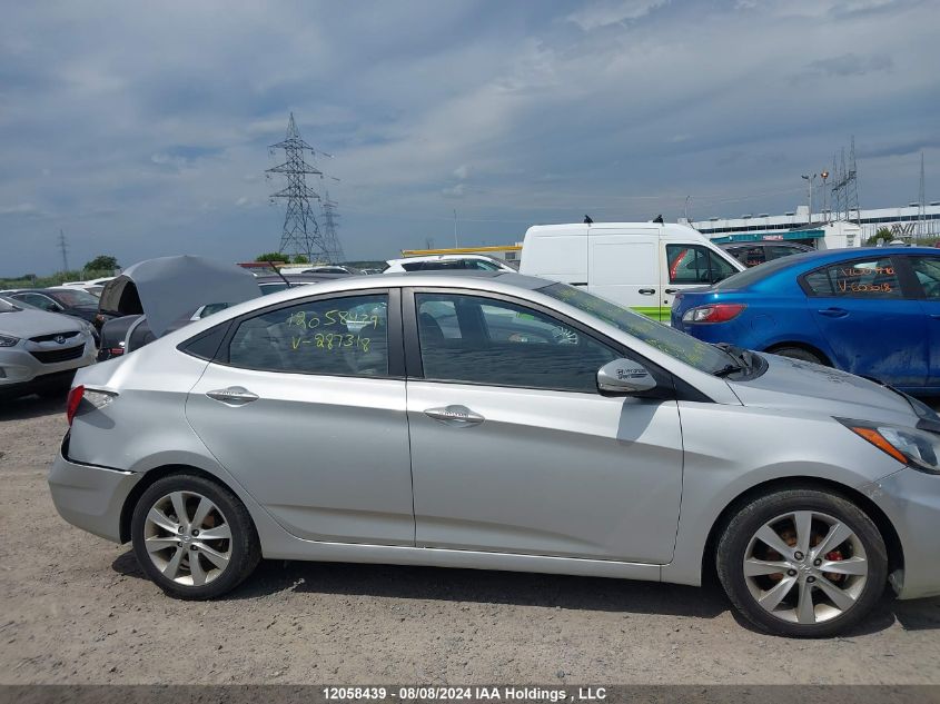 2013 Hyundai Accent Gls/Se VIN: KMHCU4AE9DU287318 Lot: 12058439