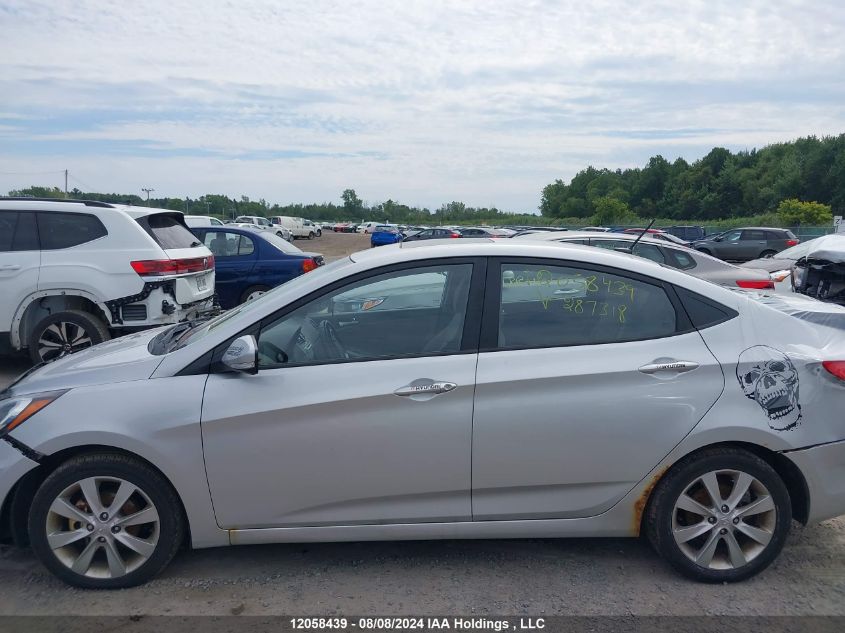 2013 Hyundai Accent Gls/Se VIN: KMHCU4AE9DU287318 Lot: 12058439