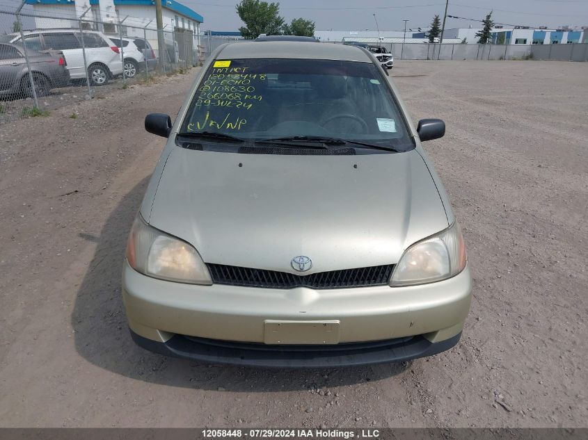 2001 Toyota Echo VIN: JTDBT123310108630 Lot: 12058448