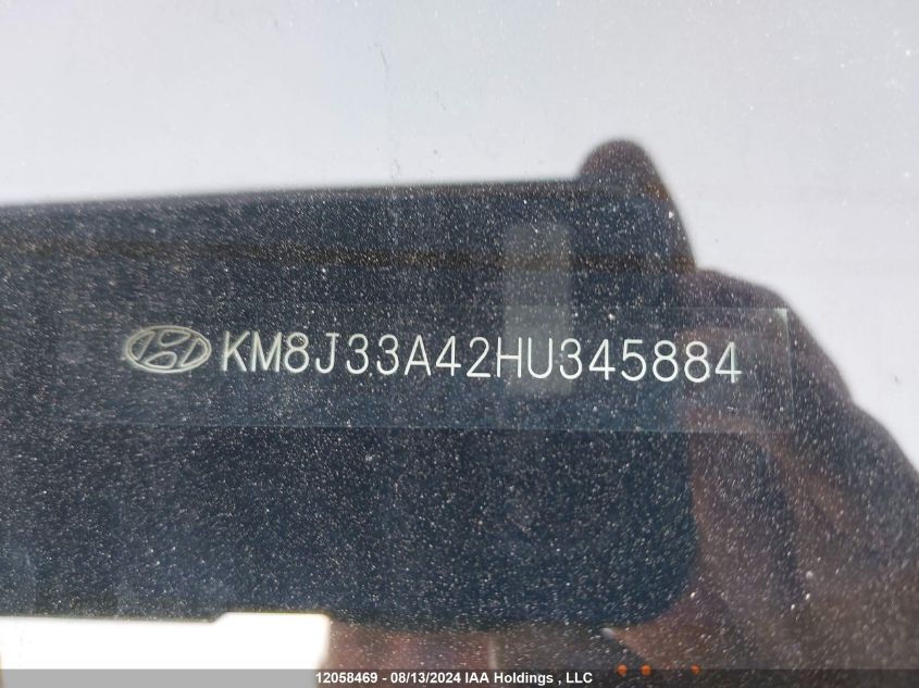 2017 Hyundai Tucson Se VIN: KM8J33A42HU345884 Lot: 12058469