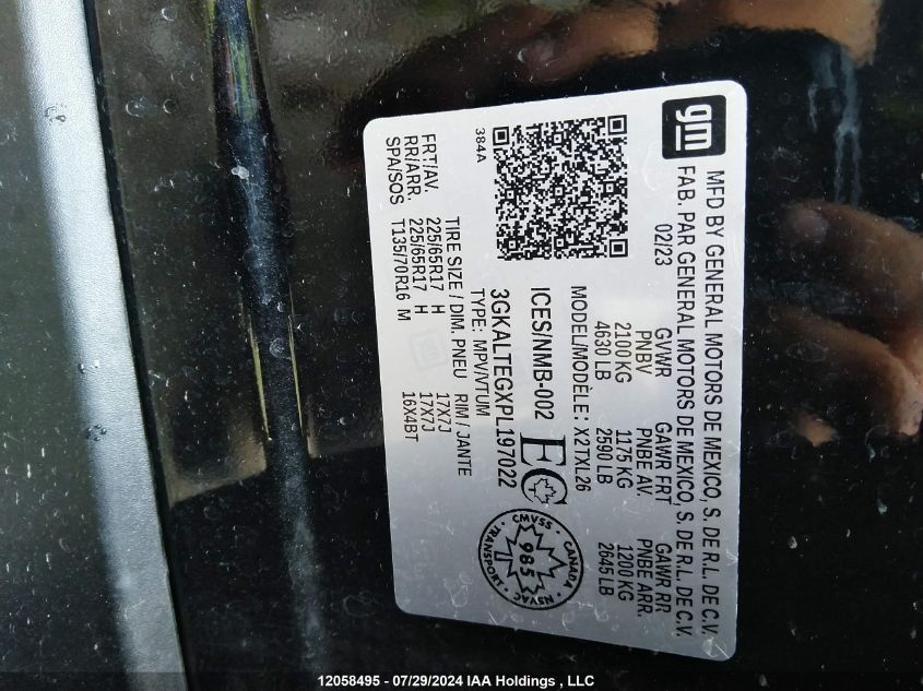 2023 GMC Terrain VIN: 3GKALTEGXPL197022 Lot: 12058495