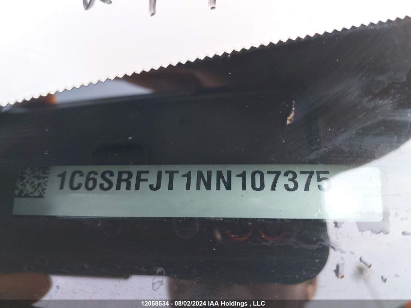 2022 Ram 1500 Laramie VIN: 1C6SRFJT1NN107375 Lot: 12058534