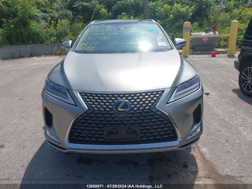 2022 Lexus Rx 450H VIN: 2T2JGMDAXNC072312 Lot: 12058571