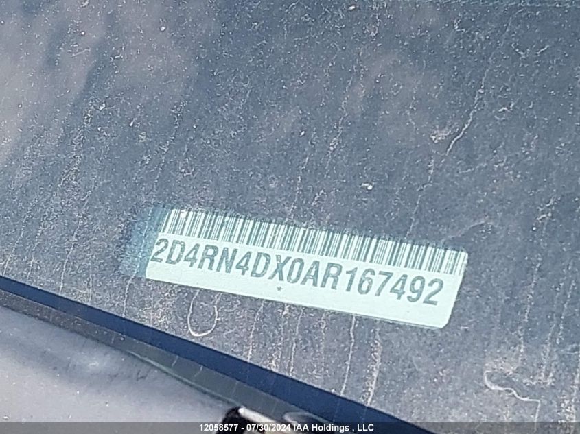 2010 Dodge Grand Caravan Sxt VIN: 2D4RN4DX0AR167492 Lot: 12058577