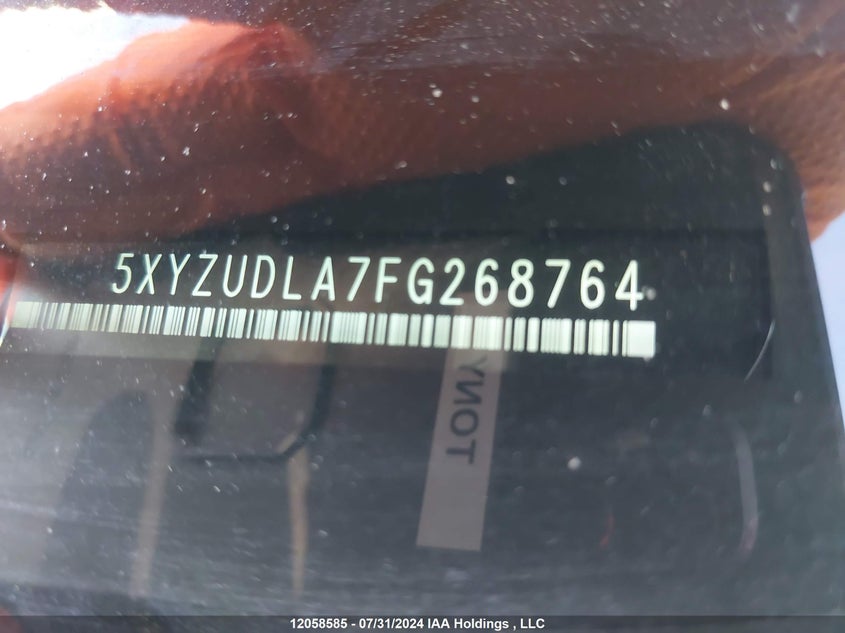 2015 Hyundai Santa Fe Sport VIN: 5XYZUDLA7FG268764 Lot: 12058585