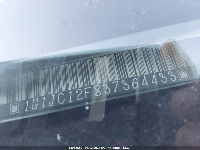 2003 Chevrolet Cavalier VIN: 1G1JC12F837364433 Lot: 12058650