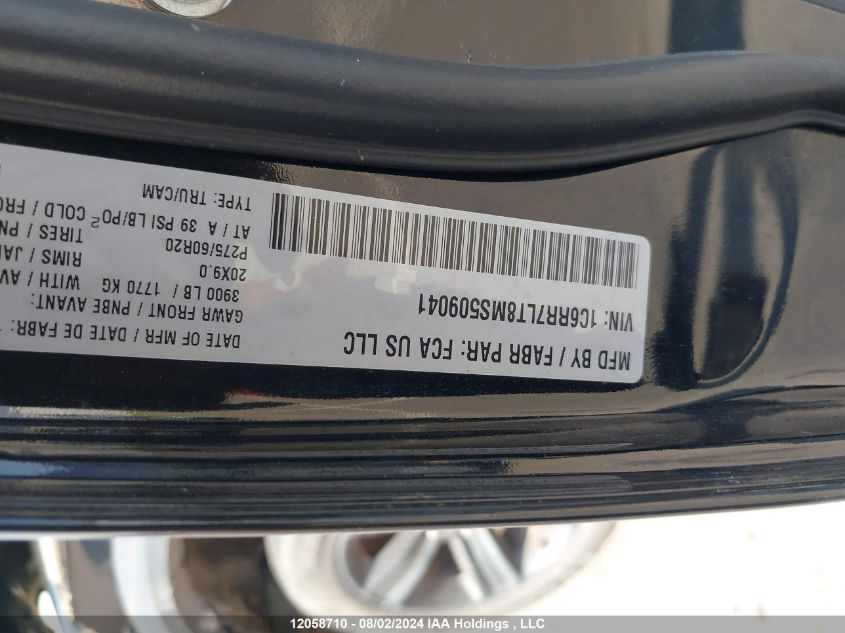 2021 Ram 1500 Classic Slt VIN: 1C6RR7LT8MS509041 Lot: 12058710