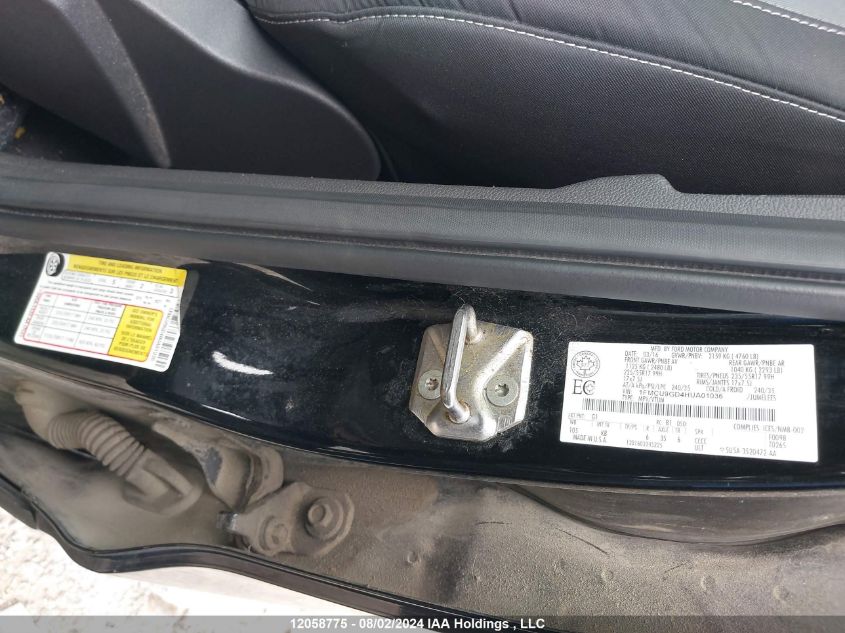 2017 Ford Escape Se VIN: 1FMCU9GD4HUA01036 Lot: 12058775