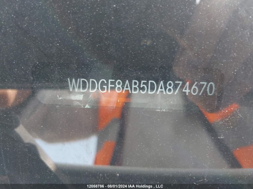 2013 Mercedes-Benz C-Class VIN: WDDGF8AB5DA874670 Lot: 12058786