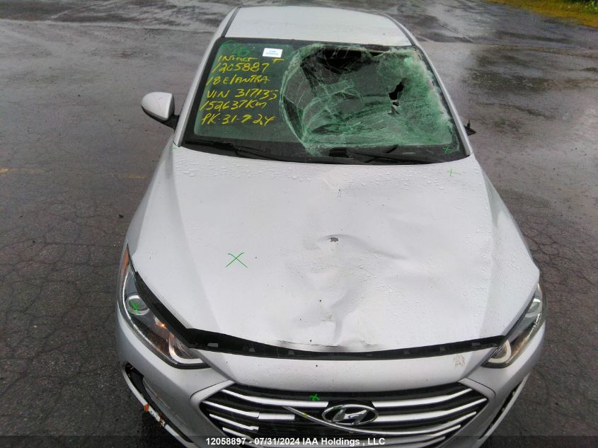 2018 Hyundai Elantra VIN: 5NPD74LF5JH317135 Lot: 12058897
