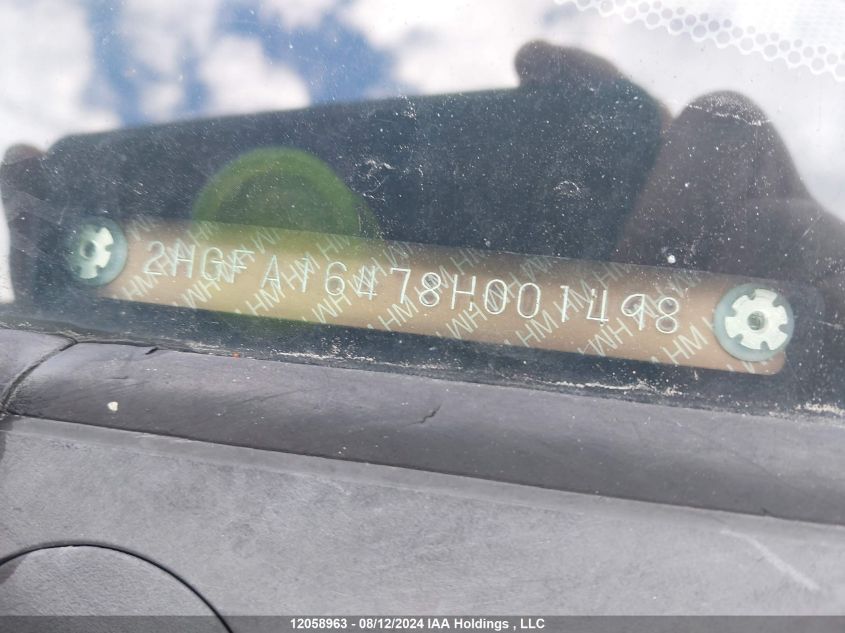 2008 Honda Civic VIN: 2HGFA16478H001498 Lot: 12058963