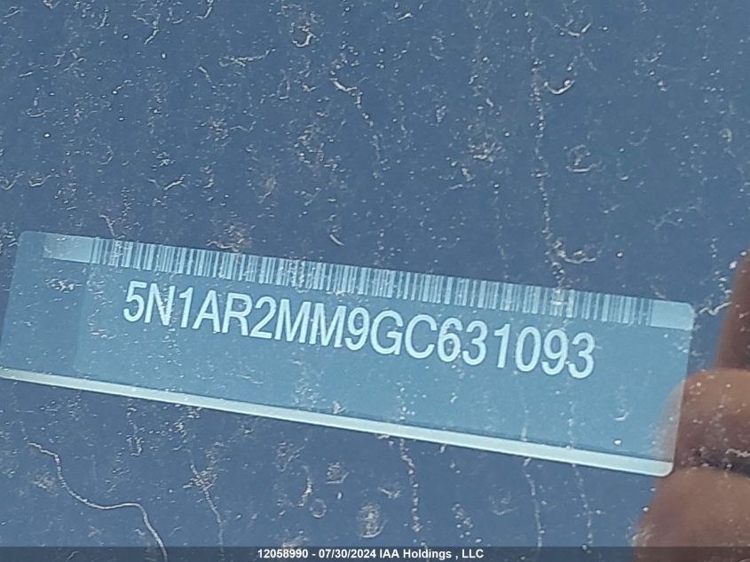 2016 Nissan Pathfinder VIN: 5N1AR2MM9GC631093 Lot: 12058990