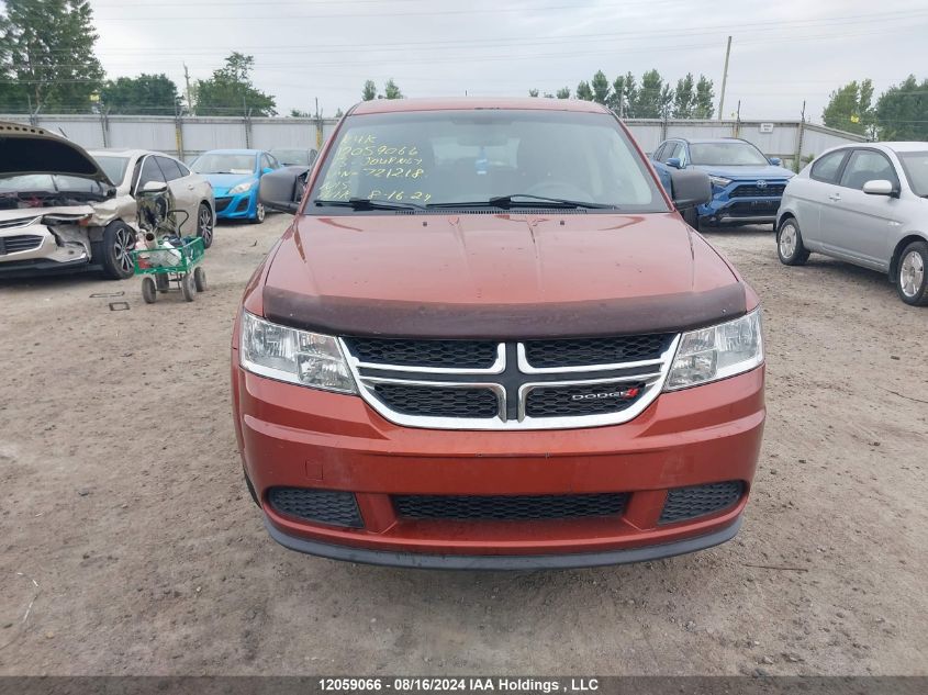 2013 Dodge Journey Se VIN: 3C4PDCAB7DT721218 Lot: 12059066