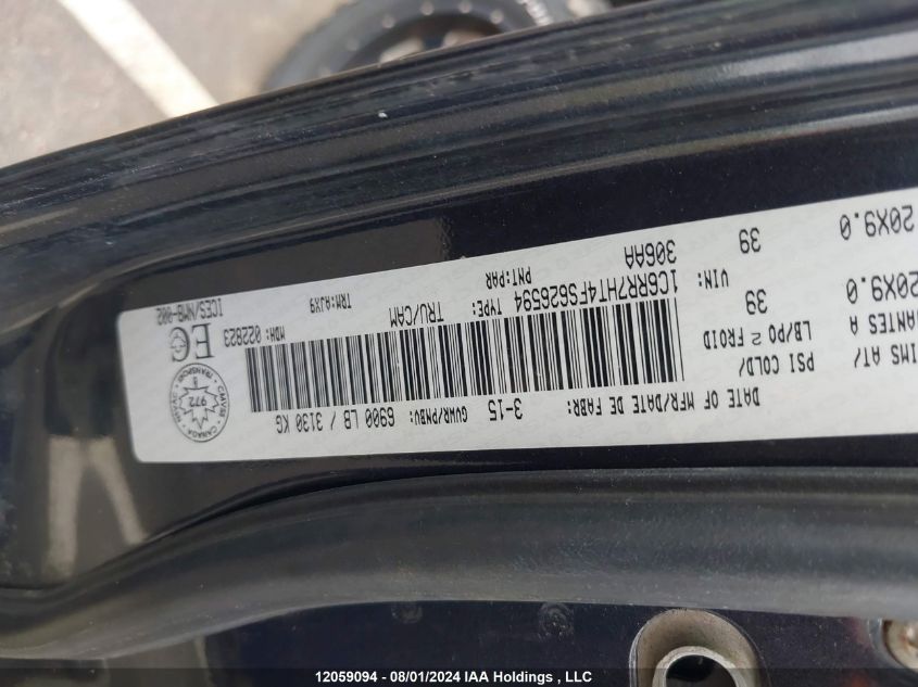 2015 Ram 1500 Sport VIN: 1C6RR7HT4FS626594 Lot: 12059094