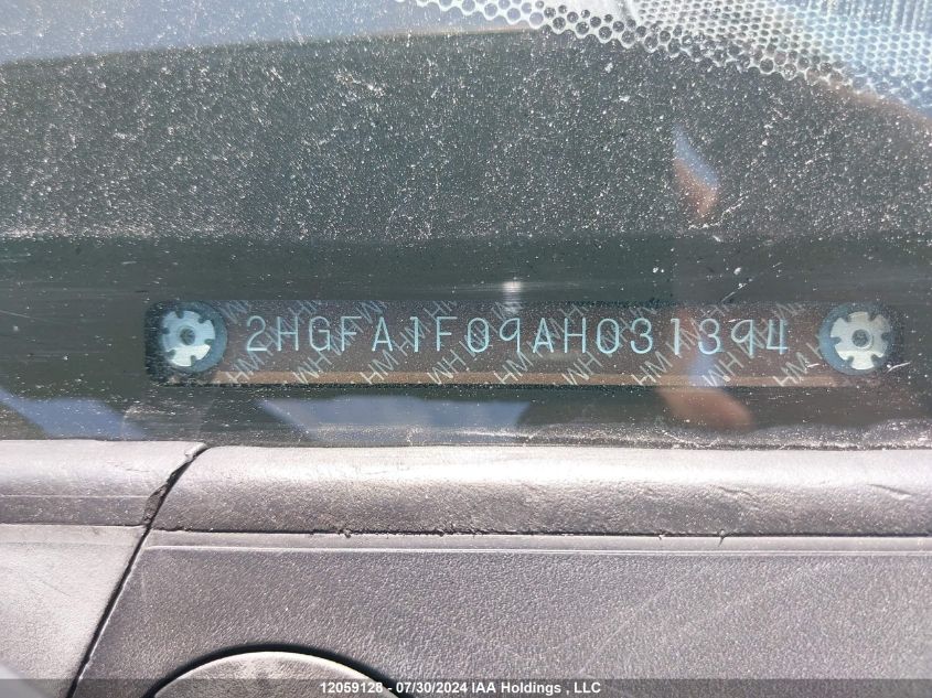 2010 Honda Civic VIN: 2HGFA1F09AH031394 Lot: 12059128