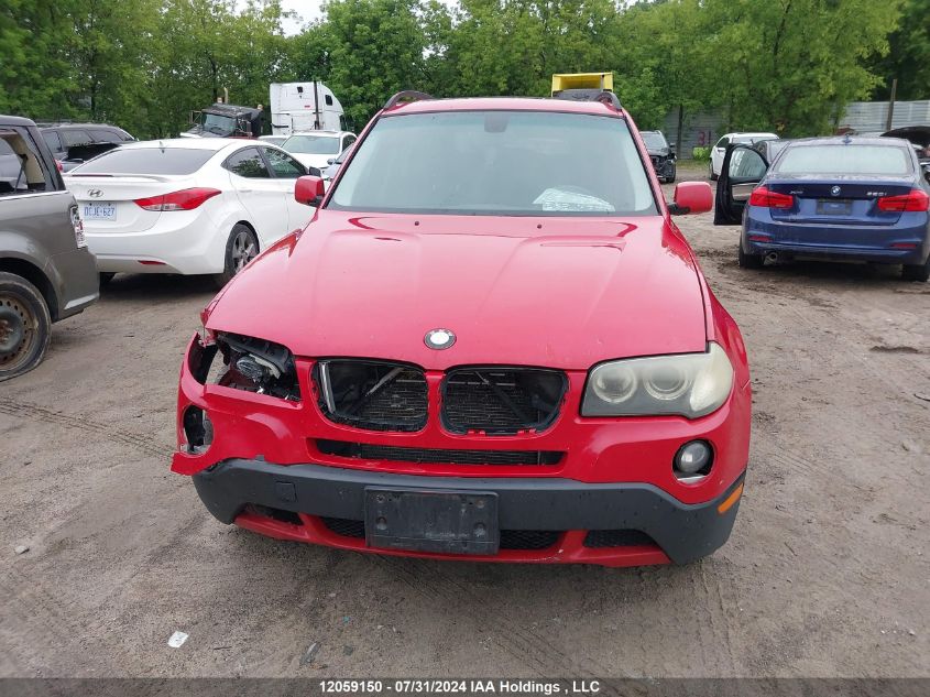 2007 BMW X3 VIN: WBXPC93477WF03823 Lot: 12059150