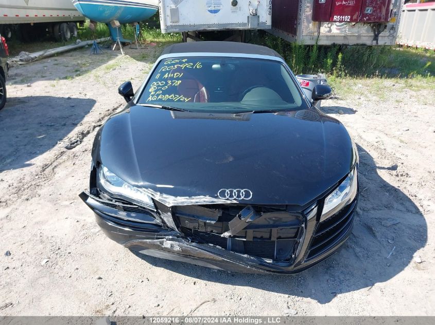 2011 Audi R8 VIN: WUAVNAFG0BN000378 Lot: 12059216