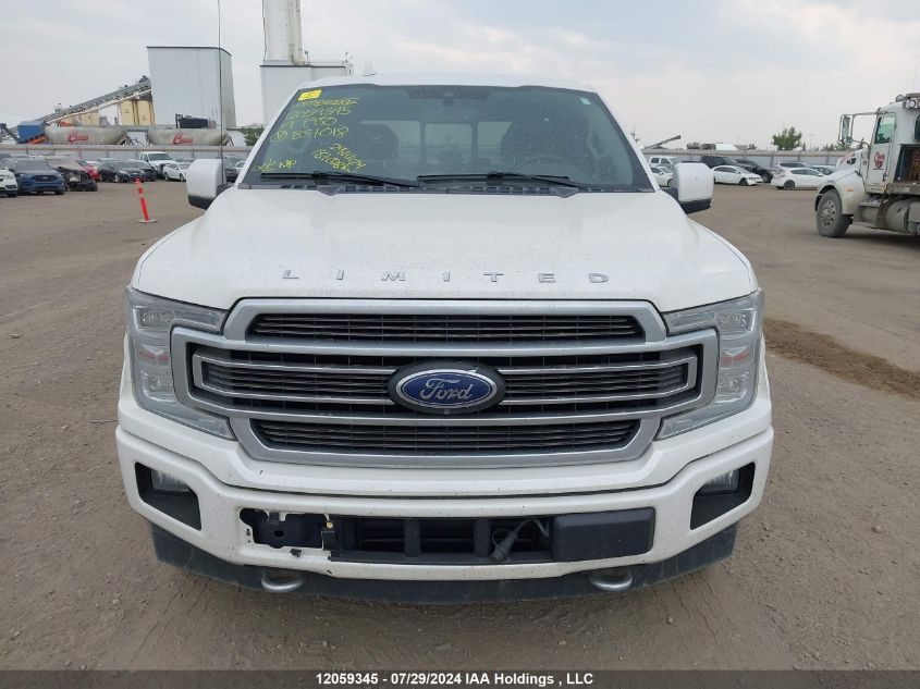 2019 Ford F150 Supercrew VIN: 1FTEW1EG8KFB54018 Lot: 12059345