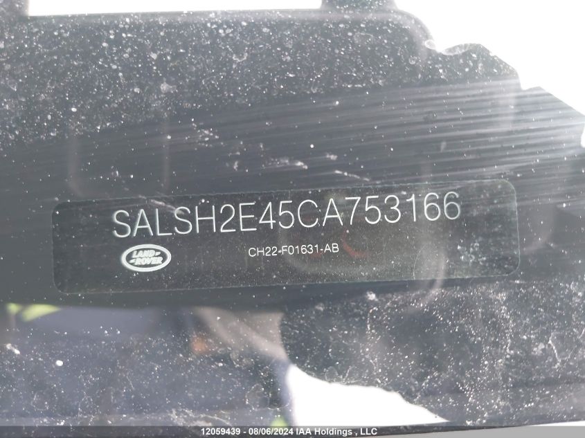 2012 Land Rover Range Rover Sport VIN: SALSH2E45CA753166 Lot: 12059439