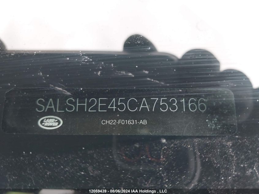 2012 Land Rover Range Rover Sport VIN: SALSH2E45CA753166 Lot: 12059439