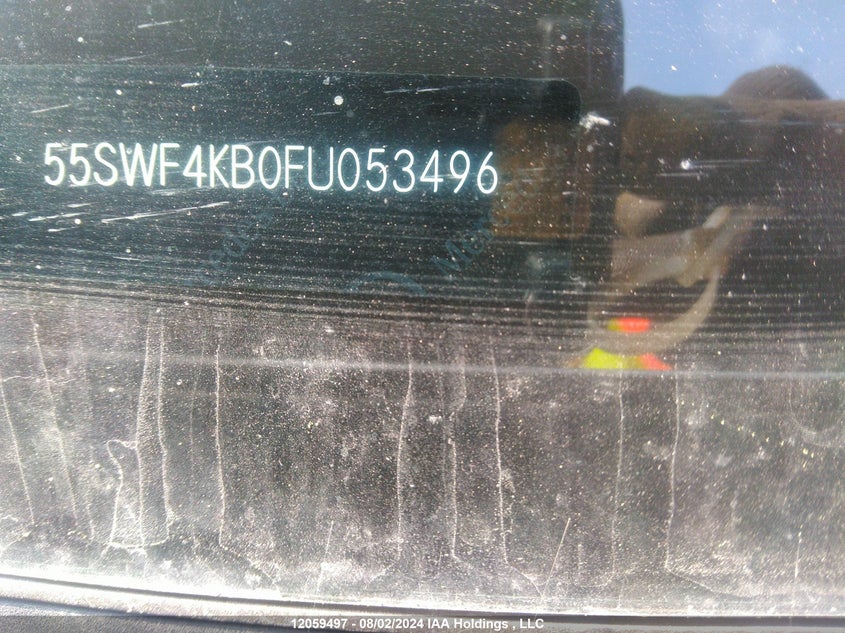 2015 Mercedes-Benz C-Class VIN: 55SWF4KB0FU053496 Lot: 12059497