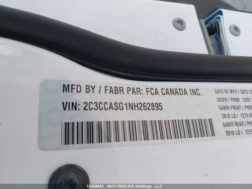 2022 Chrysler 300 Touring L VIN: 2C3CCASG1NH262895 Lot: 12059542