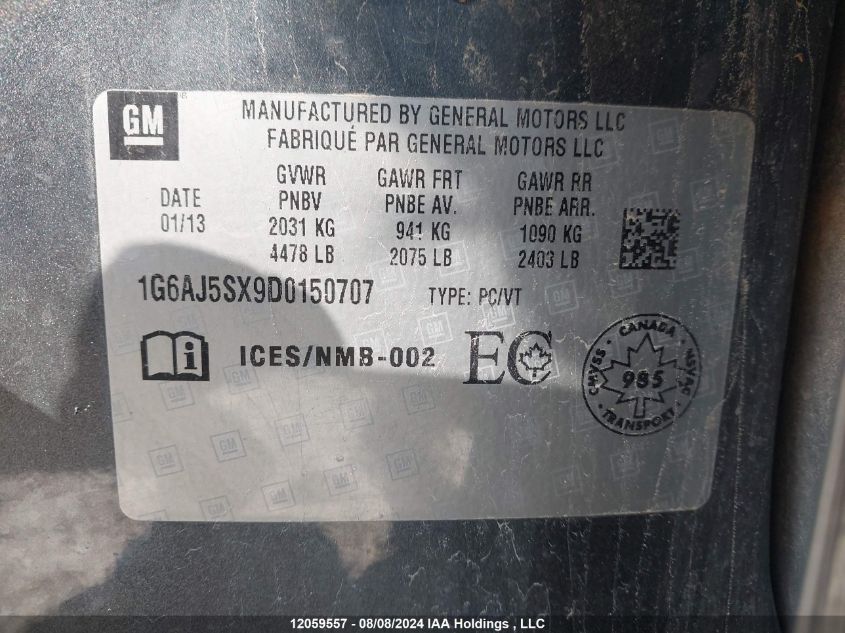 2013 Cadillac Ats VIN: 1G6AJ5SX9D0150707 Lot: 12059557