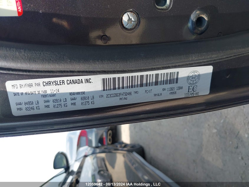 2015 Dodge Challenger Sxt Plus Or R/T VIN: 2C3CDZBG3FH732406 Lot: 12059642