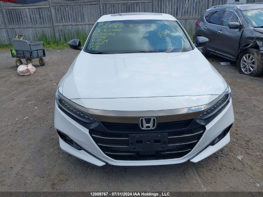 2022 Honda Accord VIN: 1HGCV1F3XNA801043 Lot: 12059767