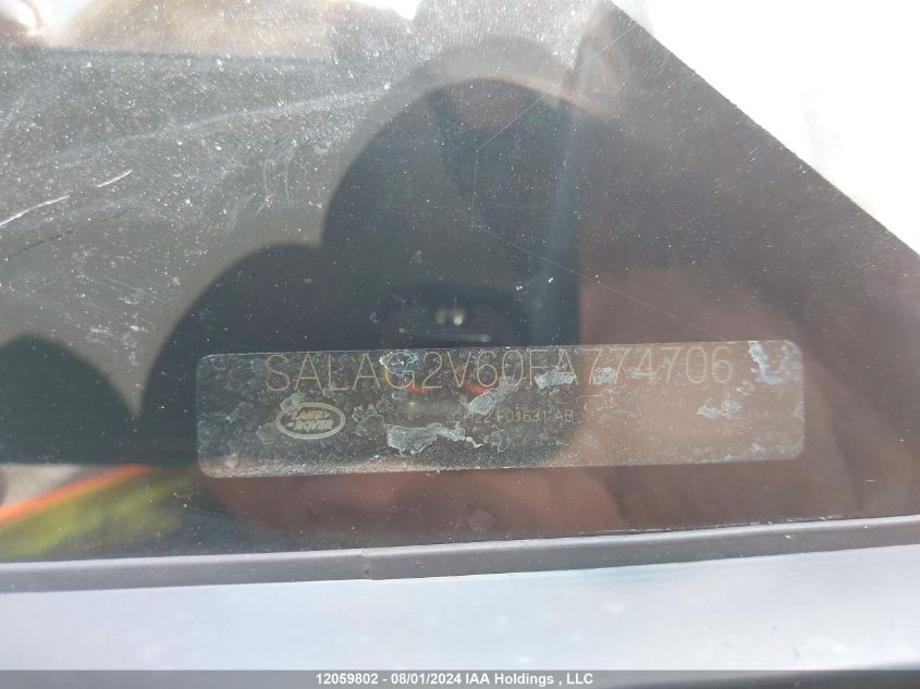 2015 Land Rover Lr4 VIN: SALAG2V60FA774706 Lot: 12059802