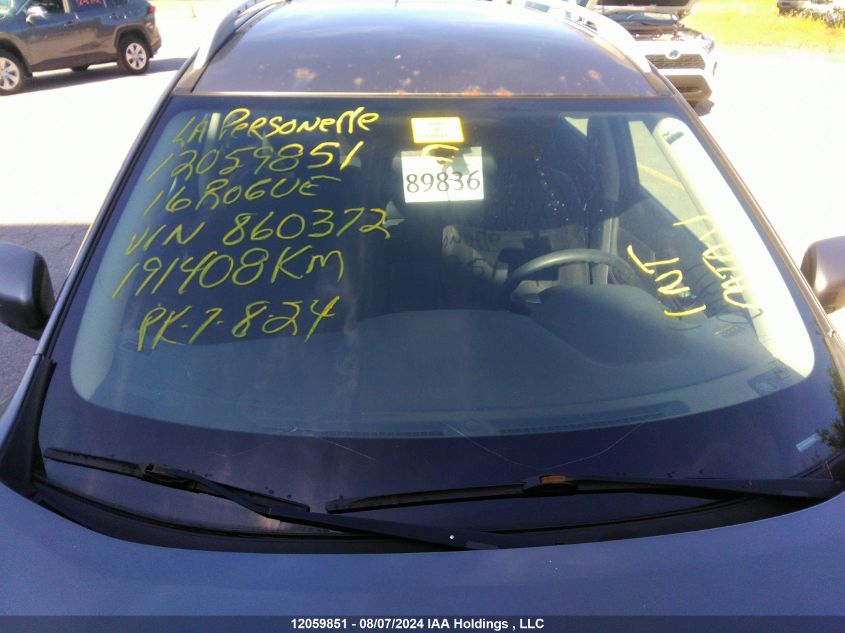 2016 Nissan Rogue S/Sl/Sv VIN: 5N1AT2MV4GC860372 Lot: 12059851