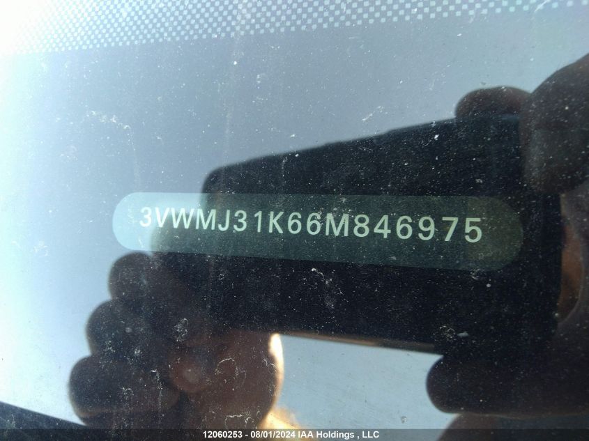 2006 Volkswagen Jetta Sedan VIN: 3VWMJ31K66M846975 Lot: 12060253