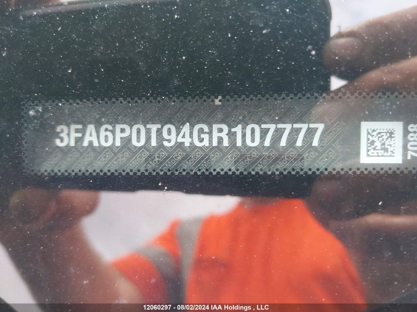 2016 Ford Fusion VIN: 3FA6P0T94GR107777 Lot: 12060297
