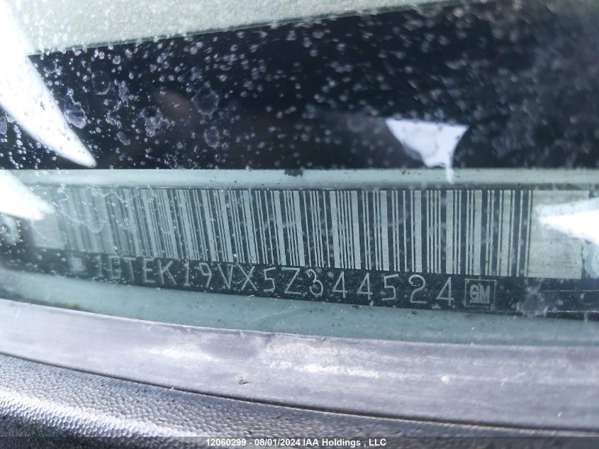 2005 GMC Sierra 1500 VIN: 1GTEK19VX5Z344524 Lot: 12060299