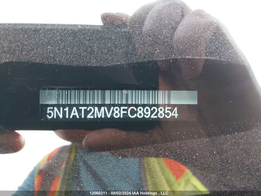 2015 Nissan Rogue S/Sl/Sv VIN: 5N1AT2MV8FC892854 Lot: 12060311