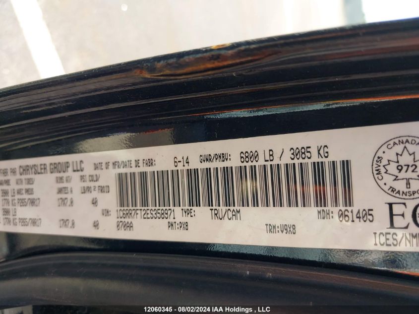 2014 Ram 1500 St VIN: 1C6RR7FT2ES358971 Lot: 12060345