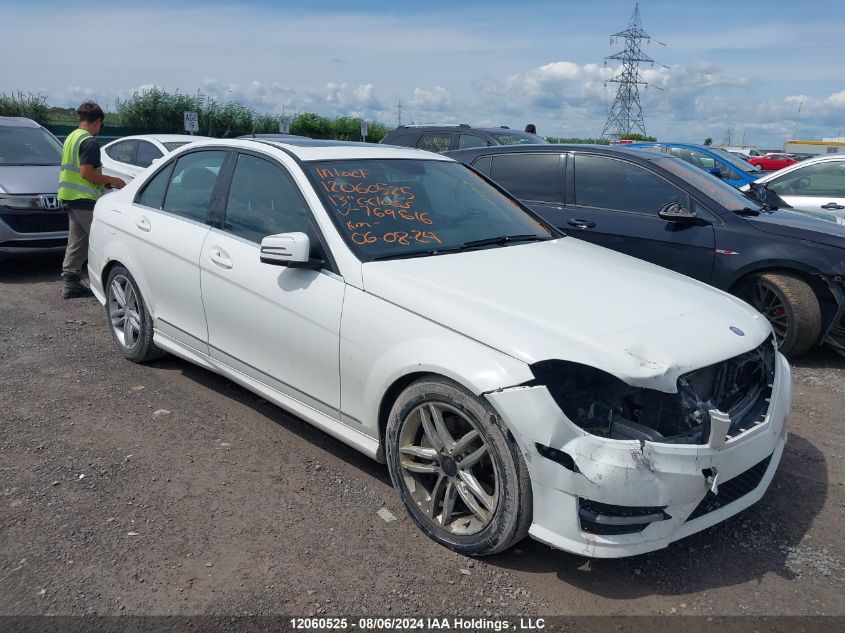 2013 Mercedes-Benz C-Class VIN: WDDGF8AB0DA769616 Lot: 12060525