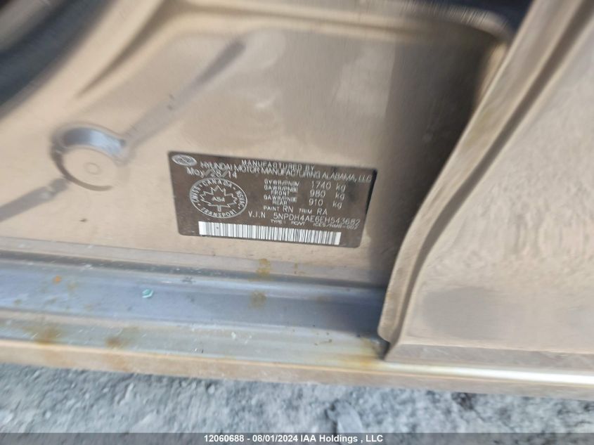 2014 Hyundai Elantra VIN: 5NPDH4AE6EH543682 Lot: 12060688