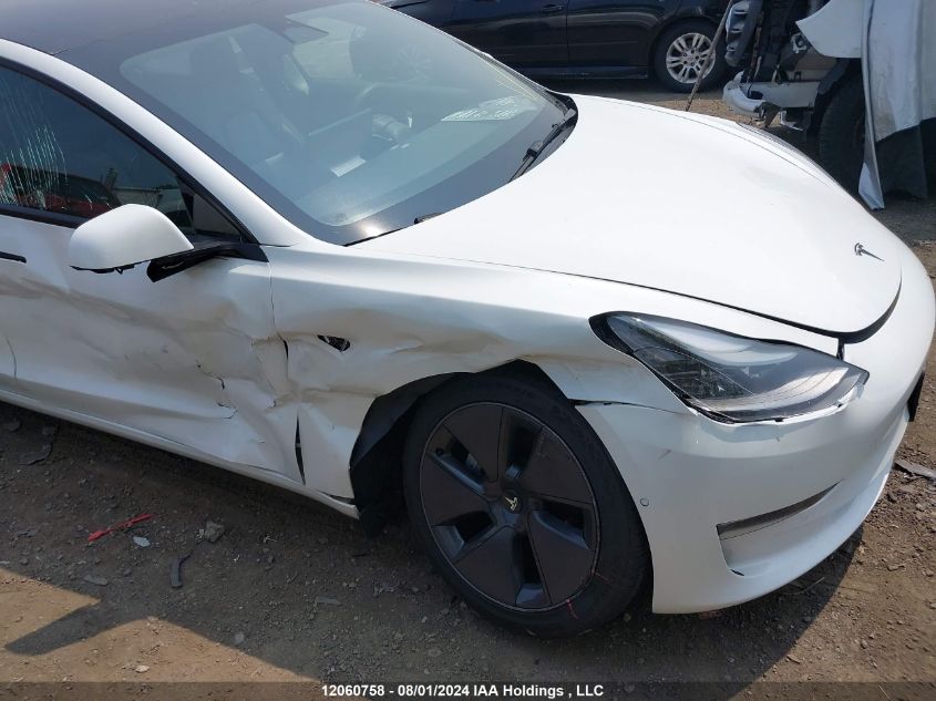 2022 Tesla Model 3 VIN: 5YJ3E1EB6NF206043 Lot: 12060758