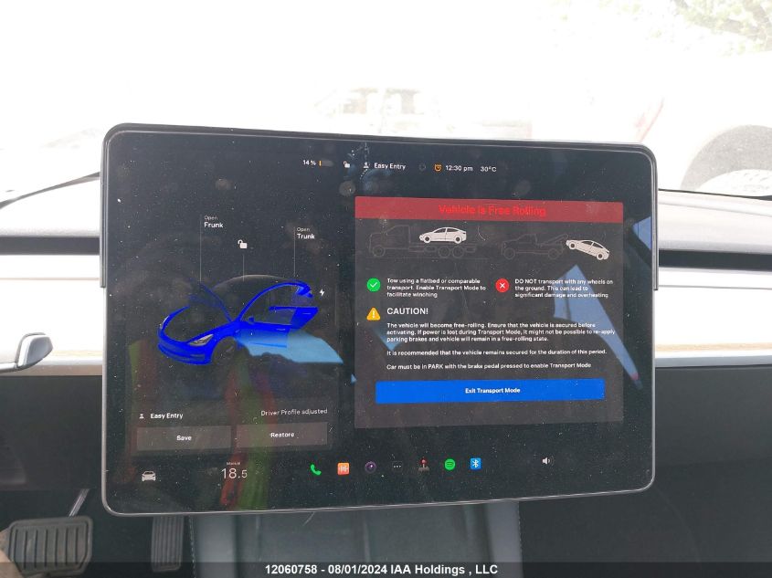 2022 Tesla Model 3 VIN: 5YJ3E1EB6NF206043 Lot: 12060758