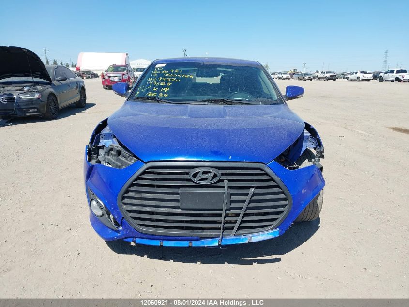 2013 Hyundai Veloster Turbo VIN: KMHTC6AE4DU099370 Lot: 12060921