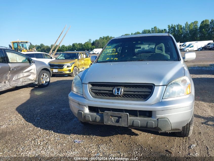 2005 Honda Pilot Ex VIN: 2HKYF18435H002219 Lot: 12061086