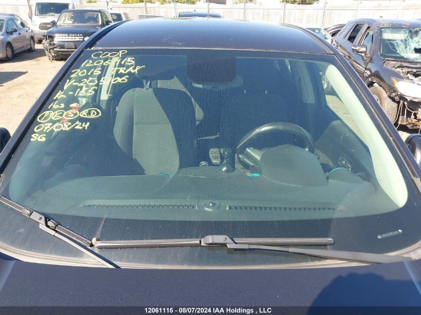 2015 Chevrolet Trax VIN: 3GNCJKSBXFL205106 Lot: 12061115