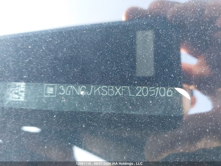 2015 Chevrolet Trax VIN: 3GNCJKSBXFL205106 Lot: 12061115